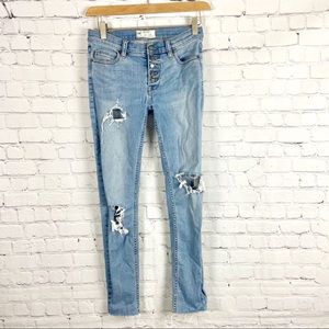 Free People Destroyed Skinny Jeans